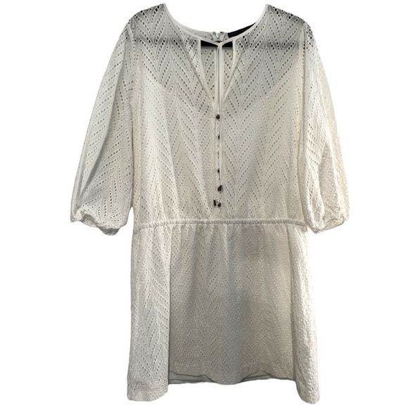 White House Black Market White Eyelet Dress - Picture 4 of 6